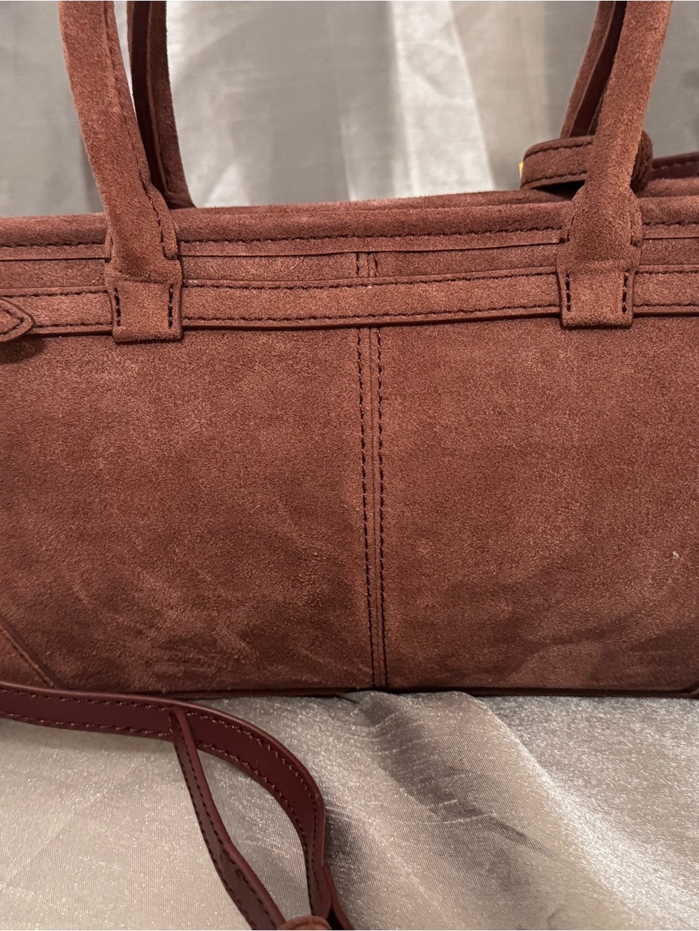 Prada Brown Suede Satchel Bag - Picture 7 of 16